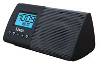 iHome iHM46BC Portable USB Charging Dual Alarm Clock Speaker System - Black