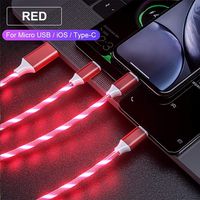 Pleasay Magnetic USB Charging Cable Streamer Data Line 3 in 1 Data Cable Fast Charging 360 Degree Data Line Creative Colorful Streamer Magnetic Data Line for Android/iOS/Type C Phone