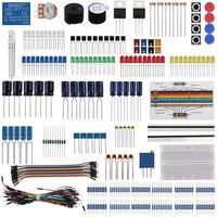 Keywishbot Electronic Component Base Fun Kit Bundle with Breadboard Cable Resistor,Capacitor,LED,Potentiometer for Arduino UNO,MEGA2560, Raspberry Pi