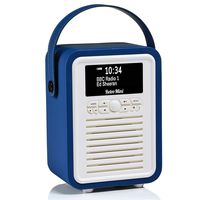 VQ Retro Mini HD Digital Radio with AM & FM, Bluetooth & Alarm Clock - Navy