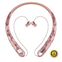 Bluetooth Headphones Bluenin Wireless Headphones Neckband Retractable Earbuds Noise Cancelling Stereo Headset Sport Earphones with Mic (Rose Gold)