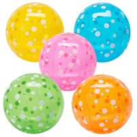 Fun Express Inflatable Polka-Dot Beach Balls (1 Dozen) in 6 Colors, Pool Party, Summer Water Fun and Birthday Parties, Bulk Pack for Adults and Children