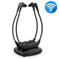Dual Infrared Hearing Assistance System - Wireless Hearing Aid Amplifier Headset, Noise Reducing, Voice Clarifying, Works with All TV's, Universal Size, Rechargeable Battery -Pyle PHPHA66