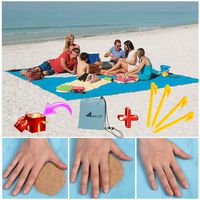 ABETER Sand Free Beach Mat Blanket Sand Proof Magic Sandless Sand Dirt & Dust Disappear Fast Dry Easy to Clean Waterproof Rug Avoid Sand Dirt and Grass Keep Everything Clean