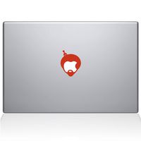 The Decal Guru 2054-MAC-11A-P Afro Apple Logo Decal Vinyl Sticker, 11" MacBook Air, Orange