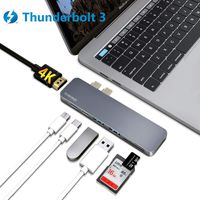 Thunderbolt 3 Hub,USB-C Hub Adapter for MacBook Pro 2019/2018/2017,TOWOND 7-in-1 USB-C to 4K HDMI Adapter Mac Dongle for MacBook Air 2019/2018, 100W PD 5K@60Hz,2 USB 3.0 Ports, SD/TF Card Reader