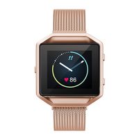 Yutior Metal Bands Compatible with Fitbit Blaze Smart Watch, Stainless Steel Magnetic Replacement Band with Frame Small & Large for Women Men, Champagne Gold, Black, Silver, Colorful, Rose Gold