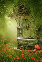 OFILA Fairy Tale Backdrop 3x5ft Enchanted Forests Magic Trees Water Well Tiles Roof Mushroom Elf Little Girl Portraits Children Birthday Fantasy Theme Party Baby Shower Kids Photos Video Stuio Props