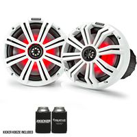 Kicker 8" White Marine LED Speakers - 1-Pairs of OEM Replacement Speakers