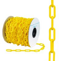 Houseables Plastic Chain, Safety Barrier, 124 Foot, 2" Links, Light Weight, UV Protected, Accessory for Crowd Control, Queue Line, Decoration, Chains Link Fence (Yellow)