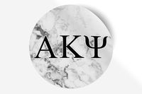 Alpha Kappa Psi Sticker Greek Sorority Decal for Car, Laptop, Windows, Officially Licensed Product, Monogram Design 5" x 5" - White Marble
