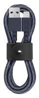 Native Union Belt Cable - 4ft Ultra-Strong Reinforced [Apple MFi Certified] Durable Lightning to USB Charging Cable with Leather Strap for iPhone/iPad (Indigo)