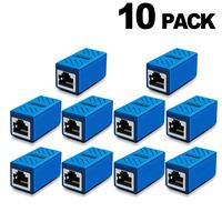 RJ45 Coupler, Extend The Length of Ethernet Cable, Compatible Cat7/Cat6/Cat5e/Cat5 Ethernet Cable - (Blue-10 Pack)