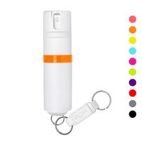 POM White Pepper Spray Keychain Model - Maximum Strength Self Defense OC Spray Safety Flip Top 10ft Range Compact Discreet for Keys Backpack Quick Key Release (Orange)