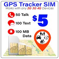 GPS Tracker SIM Card - Pet Kid Senior Car - 2G 3G 4G Tracking Device - 30 Day Service - USA Canada & Mexico Roaming