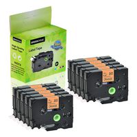 GREENCYCLE 10PK Compatible for Brother TZe-635 TZe635 TZ-635 TZ635 White on Orange Laminated Label Tapes use with P-Touch Labeler PT-D210 PT-H110 PT-D600 P900W Label Makers 1/2 Inch 12mm x 26.2 ft 8m