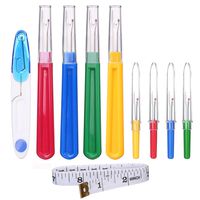 Elisel 10 Piece Assorted Color Sewing Seam Rippers and Sewing Thread Removers Kit, Hand-held Stitch Ripper Sewing Tools, with 1 Scissor and 1 Soft Tape Measure, for Removing Unwanted Hems and Seams