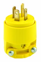 Leviton 7251-C 20-Amp, 120/208 Volt- 3PY, Straight Blade, Plug, Industrial Grade, Non-Grounding, Yellow