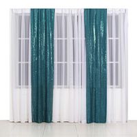 SquarePie Sequin Backdrop 2FTx8FT Teal 2pcs Curtain Background for Photo Booth Photography Wedding Patry Christmas Decoration