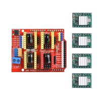 KINGPRINT CNC Shield V3.0 Expansion Board for Arduino with 4pcs A4988 Stepper Motor Driver with Heatsink kits for Arduino