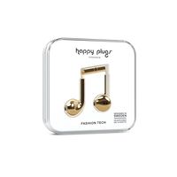 Happy Plugs Earbud Plus Wired - Fashionable Headphones with Microphone, 3.5 mm Headphone Jack (Gold)