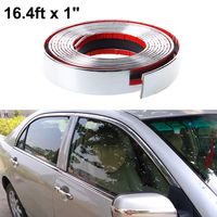 ALAVENTE Car Chrome Moulding Trim Strip Auto DIY Exterior Decoration PVC Tape for Window Bumper Grille Guard Protection (5m × 25mm, 16.4ft x 1")