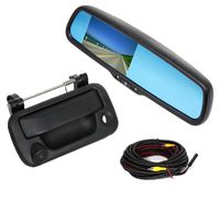 RED WOLF Aftermarket Tailgate Handle with Backup Camera +4.3" Anti-Glare Reverse Rear View Mirror Monitor Kit for Ford F150 2004-2014, F250/350 2008-2015