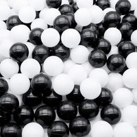 TRENDBOX 100 Ball - Pit Balls Non-Toxic Free BPA Soft Plastic Balls for Ball Pit Play Tent Baby Playhouse Pool Birthday Party Decoration Black, White