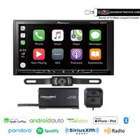 Sound of Tri-State Pioneer DMH-1500NEX Digital Multimedia Receiver w/SiriusXM SXV300V1 and License Plate Backup Camera and Lanyard Bundle