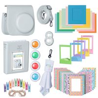 Fujifilm Premium Leather Camera Case with Accessories Kit Bundle for Instax Mini 9 Instant Film Camera | Includes Camera Strap + Photo Album + Picture Frames + Selfie Lens + Cleaning Cloth & More