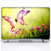 Meffort Inc 17 17.3 Inch Laptop Notebook Skin Sticker Cover Art Decal (Included 2 Wrist pad) - Tulip Butterfly