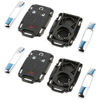 Chrome Key Fob Keyless Entry Remote Shell Case & Pad fits Chevy Silverado Colorado/GMC Sierra Canyon 2014 2015 2016 2017 (M3N-32337100), Set of 2