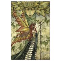 Tree-Free Greetings EcoNotes 12-Count Blank Notecard Set with Envelopes, Green Woman Fairy