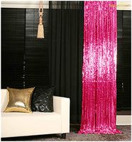 Fuchsia 4FTx8FT Sequin Photo Backdrop Bridal Shower Photo Booth Backdrop Hot Pink Sequin Curtains 2 Panels-190321E