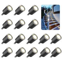 Recessed LED Deck Light Kits with Black Protecting Shell φ32mm,SMY In Ground Outdoor Landscape Lighting IP67 Waterproof,12V Low Voltage for Garden,Yard Steps,Stair,Patio,Floor,Kitchen Decoration