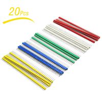 Gikfun 40 Pin Strip Breakable Pin Header Tin PCB Panel IC Male 2.54mm for Arduino (Pack of 20pcs) EK1818