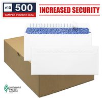 Envelopes Self Seal - Security Envelopes #10 - Standard Size Business Envelopes 4-1/8 x 9-1/2 Inch, 500 Count, No Window, Blank White Envelopes, Quality 24 lb Paper