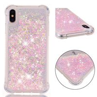 AIKIN Case for XS Max Glitter Quicksand Clear Bling Star Soft TPU Cute Floating Flowing Liquid Sparkle Shockproof Waterfall Girly Luxury Case Compatible with Apple iPhone XS Max 2018 6.5" (Pink Star)