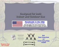 120" inch Silver Spandex Outdoor Projector Screen - Made in The USA!"Dual Use" Front & Rear Projection (Unlike Blackout Cloth) Portable Backyard Movie Screen.