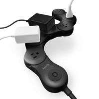 Quirky Pivot Power 2.0 - Flexible and Bendable 6 Outlet Surge Protector - Black