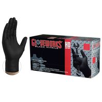 GLOVEWORKS HD Industrial Black Nitrile Gloves - 6 mil, Latex Free, Powder Free, Diamond Texture, Disposable, Xlarge, GWBN48100, Case of 1000