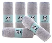 Hypoallergenic Bamboo Baby Wash Clothes - 2 Layer Ultra Soft Absorbent Bamboo Washcloths for Boy - Newborn Face Towel - Makeup Remove Washcloths for Sensitive Skin - Baby Shower Gift (Gray)