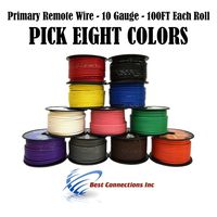 10 GA GAUGE 8 ROLLS 100 FT SPOOLS PRIMARY AUTO REMOTE POWER GROUND WIRE CABLE