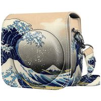 Fintie Protective Case for Fujifilm Instax Mini 8 Mini 8+ Mini 9 Instant Camera - Premium Vegan Leather Bag Cover with Removable Strap, Rough Sea