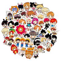 BTS Bangtan Boys Stickers Cartoon Laptop Stickers Cute Girl Vinyl Sticker Computer Car Skateboard Motorcycle Bicycle Luggage Guitar Bike Decal 63pcs Pack