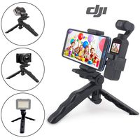 AUCOS Phone Tripod Handheld Tripod - 2 in 1 Adjustable Camera Stand Holder Selfie Sticks with Phone Holder Universal 1/4" Camera Screw for DJI OSMO Pocket, Gopro, Cellphone, Sport Camera Accessories