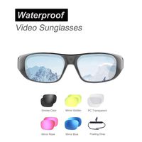 Waterproof Video Sunglasses,128GB Ultra 1080P Full HD Outdoor Sports Action Camera and 6 Sets Polarized UV400 Protection Safety Lenses,Unisex Sport Design
