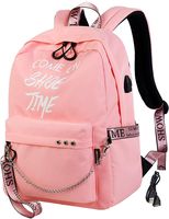 El-fmly Fashion Luminous Backpack with USB Port,College School Bags Backpacks Girls Denim Cute Bookbags Student Backpack School Laptop Backpack Bag Pack Super Cute for School for Teenage - Pink