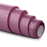 Glitter HTV vinyl - 12" x 5ft PU Heat Transfer Vinyl roll, Iron On Vinyl for Cricut & Silhouette Cameo Easy to Cut & Weed, Durable, Vibrant Color Design for T-Shirt and Other Textiles (Pink)