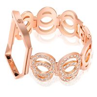 Nigaee for Fitbit Blaze Bands for Women Small, Stainless Steel Metal Replacement Band with Frame Compatible for Fitbit Blaze, Rhinestone Bling Accessories Wristband Strap... (Bracelet 3, Rose Gold)